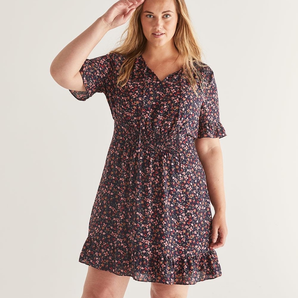🏵️💚 Smocked Waist Dress with Ruffles